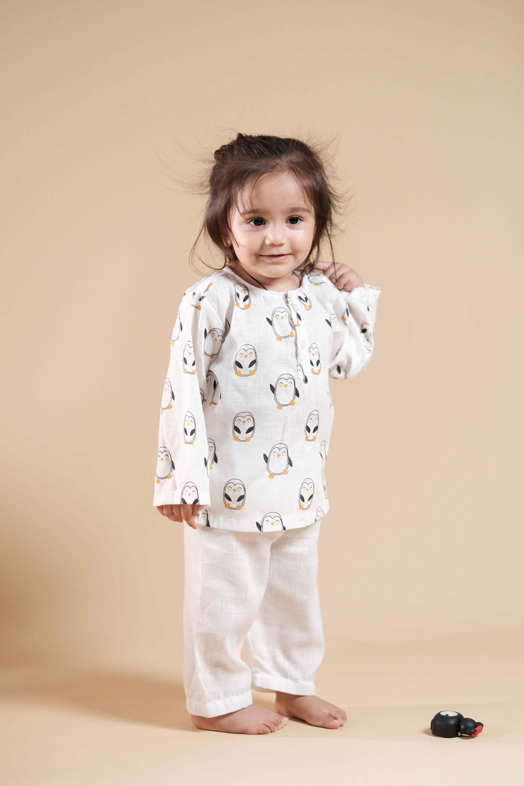 Cute Penguin Print Kurta Set