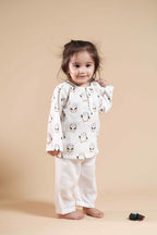 Cute Penguin Print Kurta Set