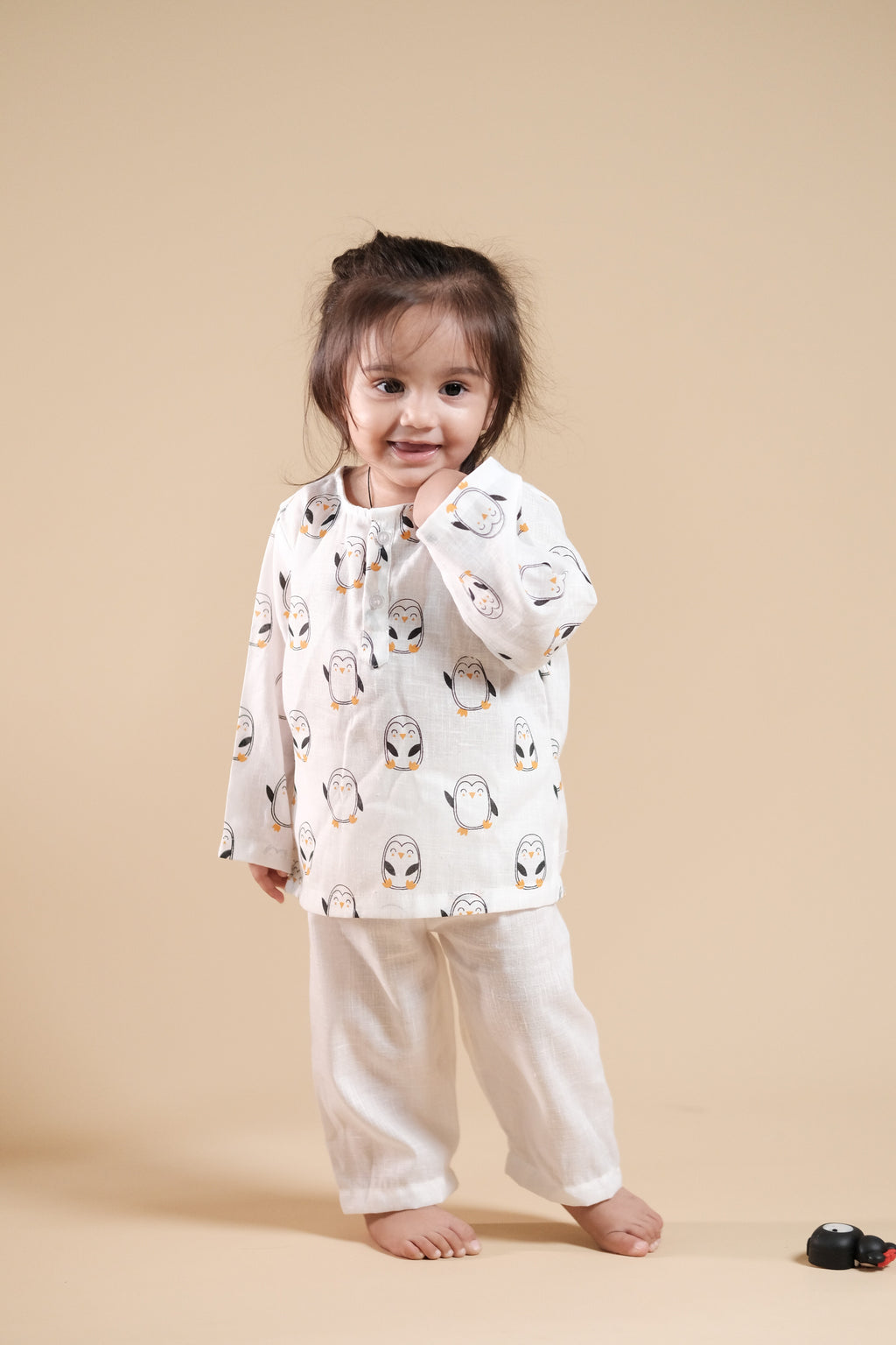 Cute Penguin Print Kurta Set