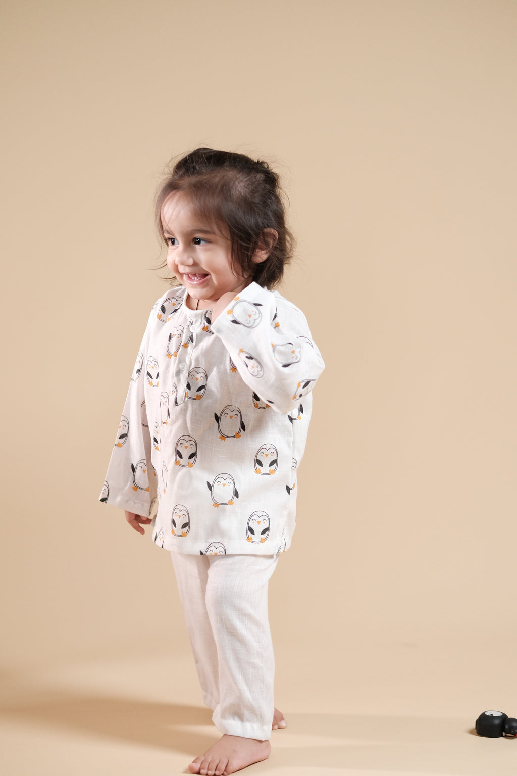 Cute Penguin Print Kurta Set