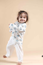 Cute Baby Shark Print Kurta Set - Blue