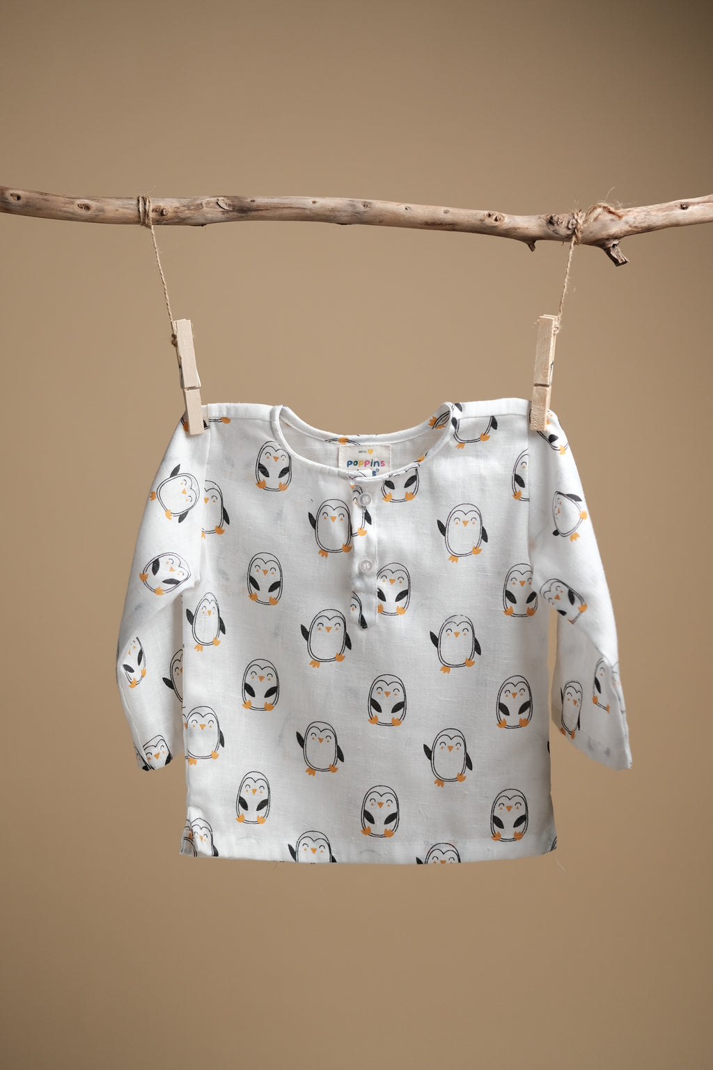 Cute Penguin Print Kurta Set