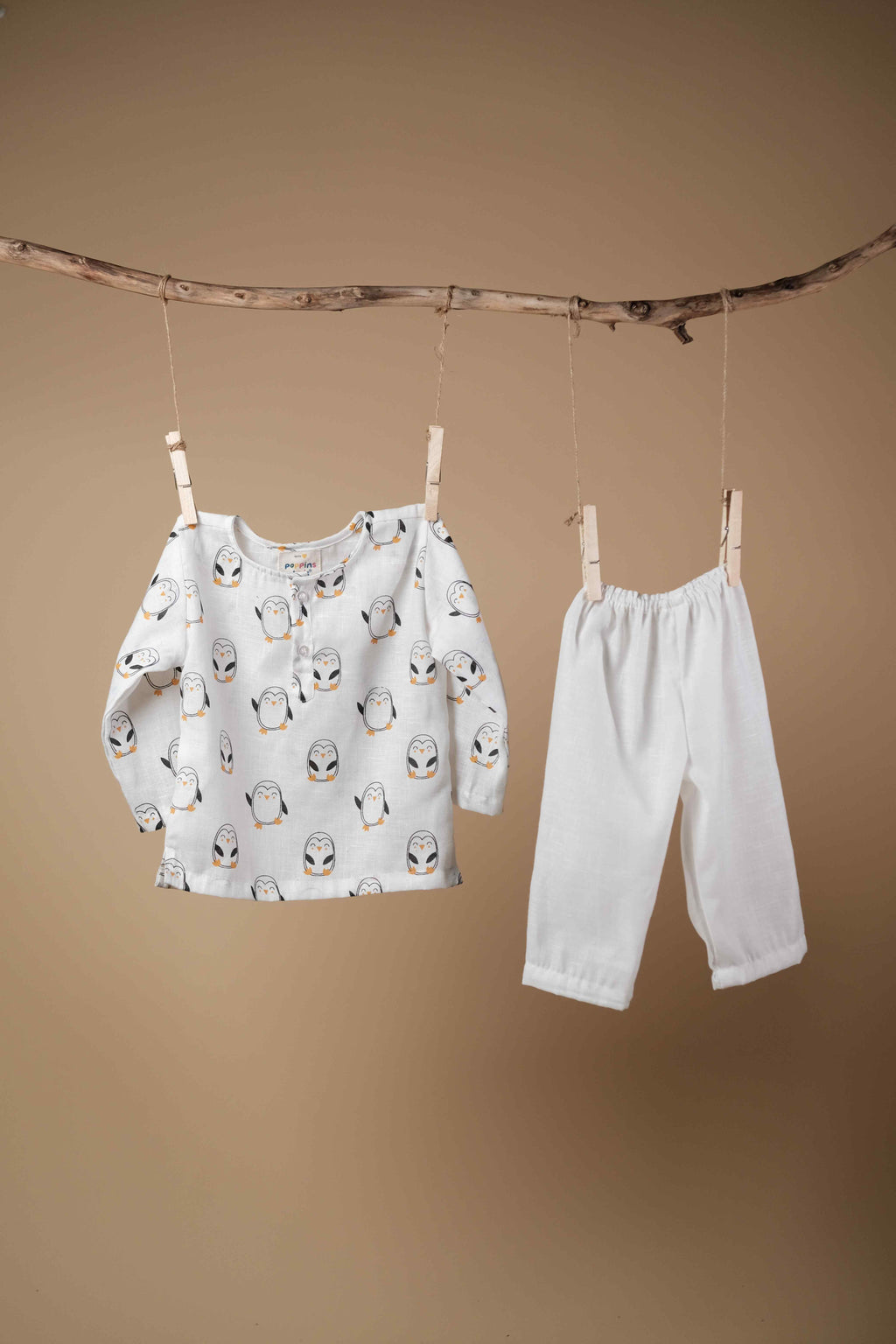 Cute Penguin Print Kurta Set
