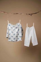 Cute Baby Shark Print Kurta Set - Blue