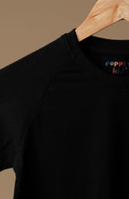 Classic & Comfortable Kids Black Cross shoulder T-Shirt